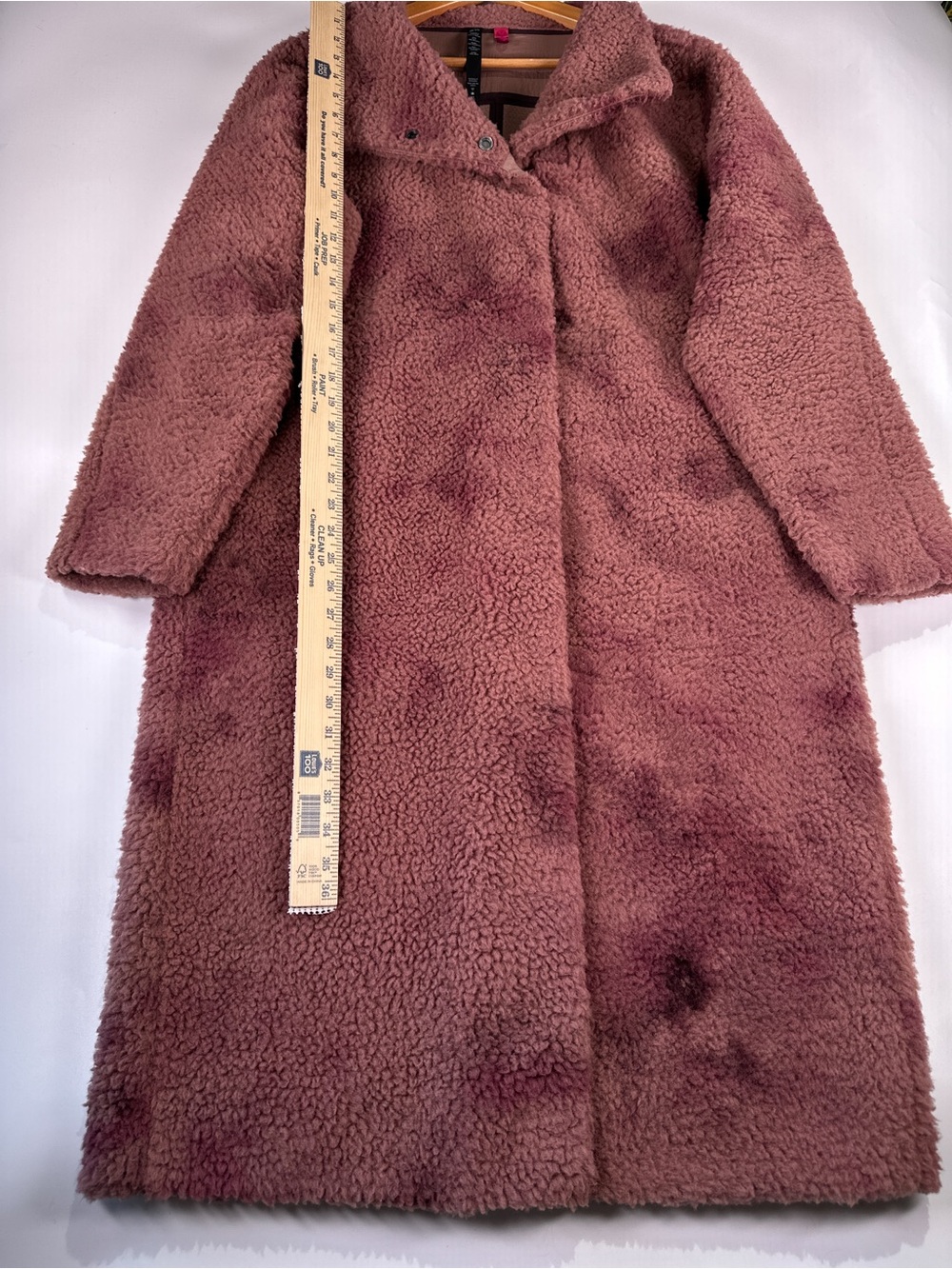 Lululemon Lab Sherpa Fleece Long Coat Snap Mauve Dusty Rose 10 - Picture 6 of 11